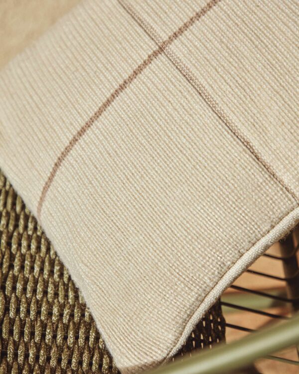 Funda de cojín Atima 100% PET jacquard beige 45 x 45 cm