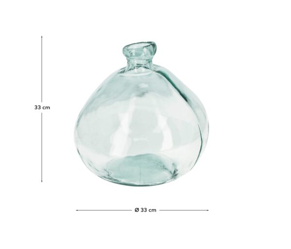 Jarrón Brenna de vidrio transparente 100% reciclado 33 cm