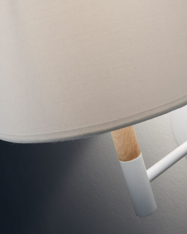 Aplique Orsen de madera de haya y acero con acabado blanco