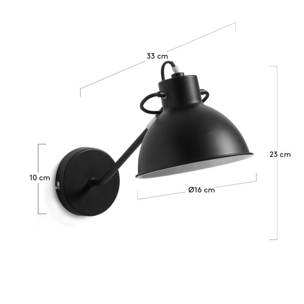 Aplique Offelis de acero con acabado negro