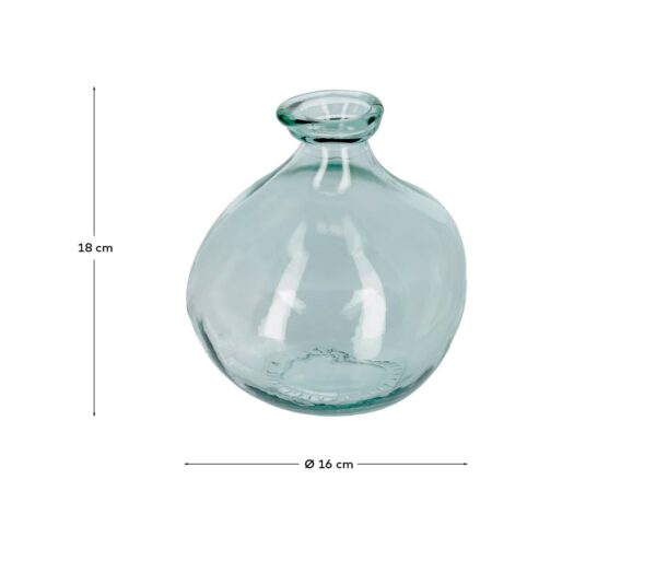 Jarrón Brenna de vidrio transparente 100% reciclado 18 cm
