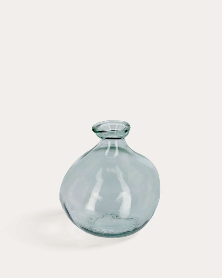 Jarrón Brenna de vidrio transparente 100% reciclado 18 cm