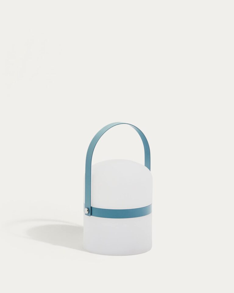 Lámpara de mesa LED mini Ridley de polietileno azul