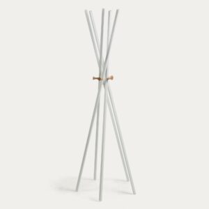 Perchero Chelsey acero blanco y madera maciza de caucho 170 cm