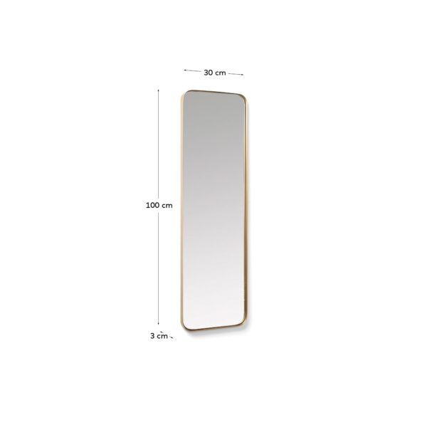 Espejo de pared Marco metal dorado 30 x 100 cm