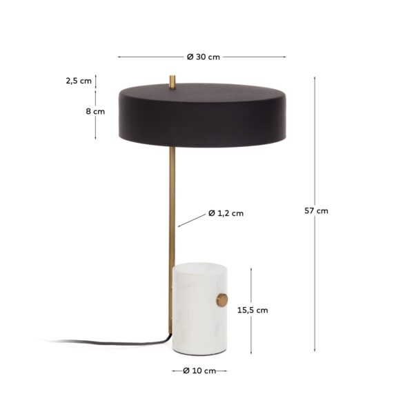 Lámpara de mesa Phant de metal y mármol