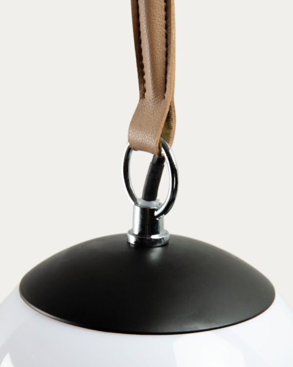 Lámpara de mesa Monteiro de acero y piel