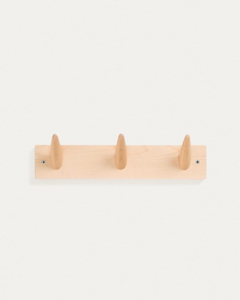 Colgador de pared Natane 3 ganchos madera abedul