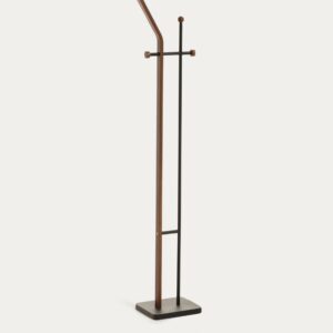 Perchero Magali acero negro y contrachapado de roble 172 cm