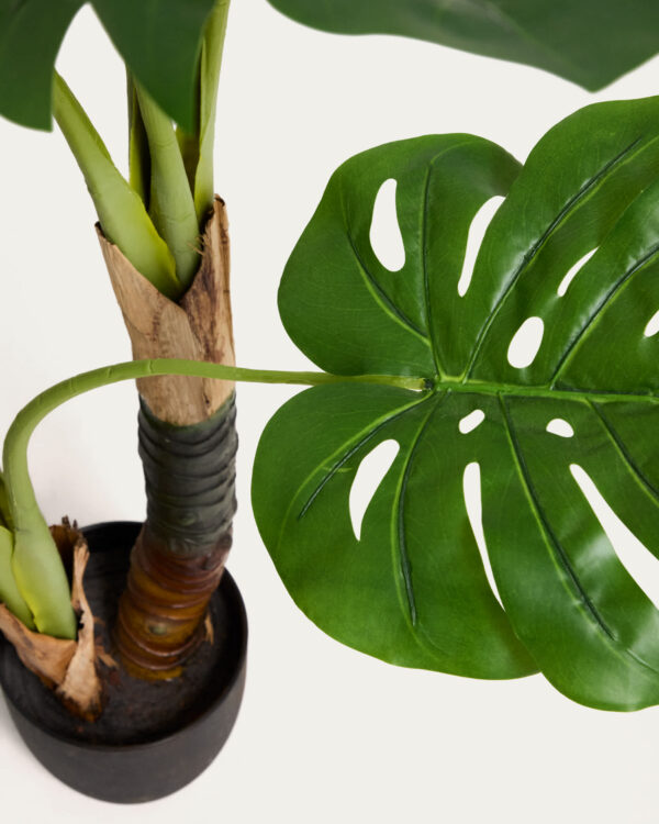Planta artificial Monstera con maceta de cemento negro 130 cm
