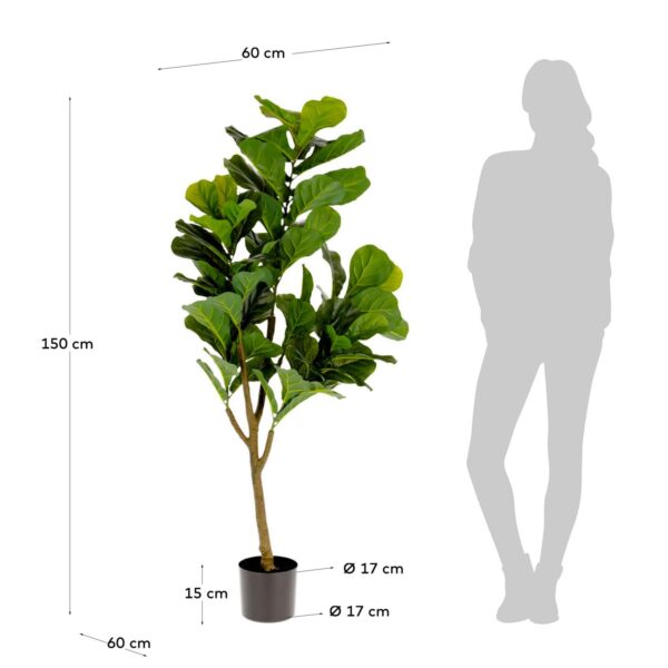 Planta artificial Ficus con maceta negro 150 cm