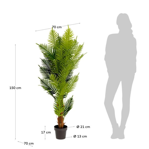 Planta artificial Palmera de helecho con maceta negro 150 cm
