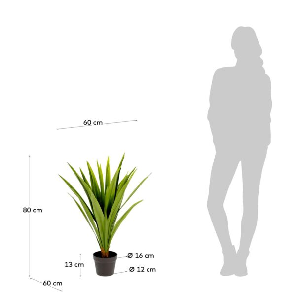 Planta artificial Yucca con maceta negro 80 cm