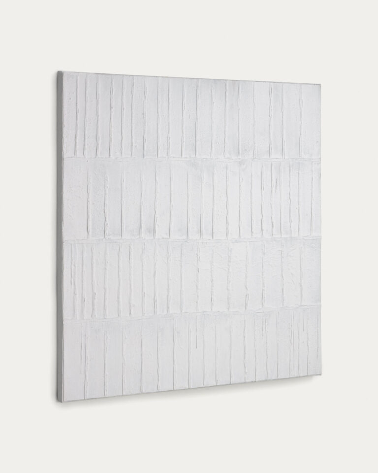 Lienzo Basilisa blanco y gris 90 x 90 cm