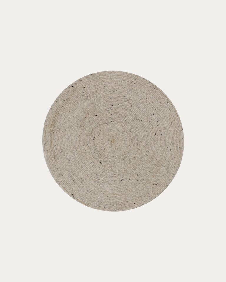 Alfombra redonda Takashi 100% lana gris Ø 150 cm