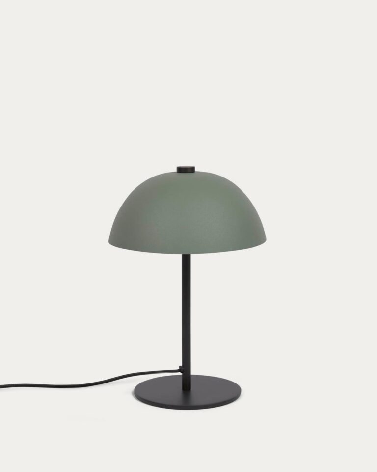 Lámpara de mesa Aleyla de metal con acabado verde