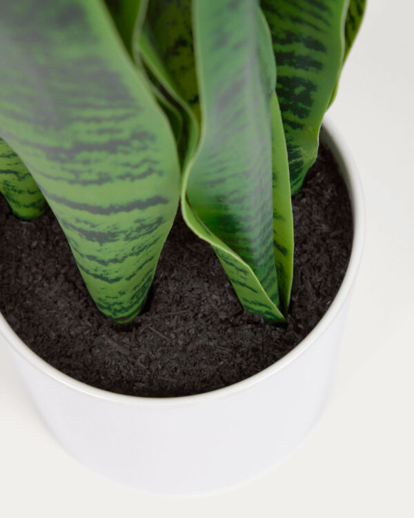 Planta artificial Sansevieria con maceta blanco 55 cm