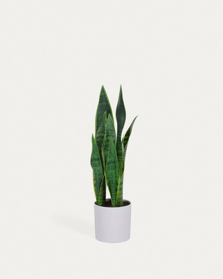 Planta artificial Sansevieria con maceta blanco 55 cm