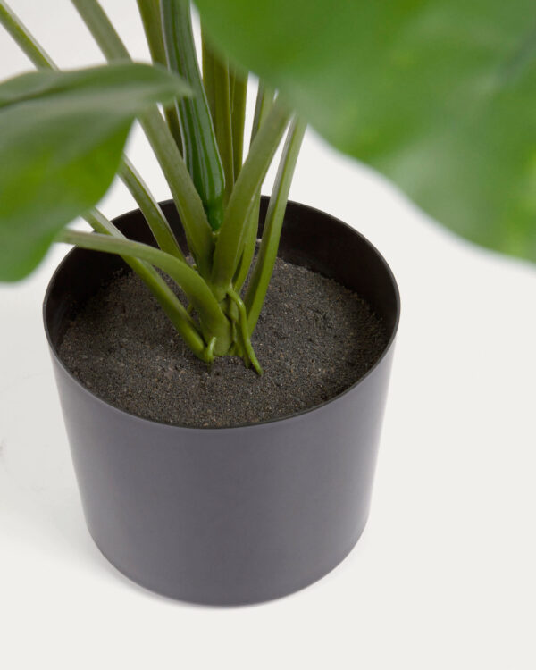 Planta artificial Alocasia Odora con maceta negro 57 cm