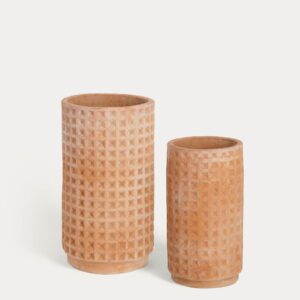 Set Celi de 2 macetas de terracota Ø 34 cm / Ø 25 cm