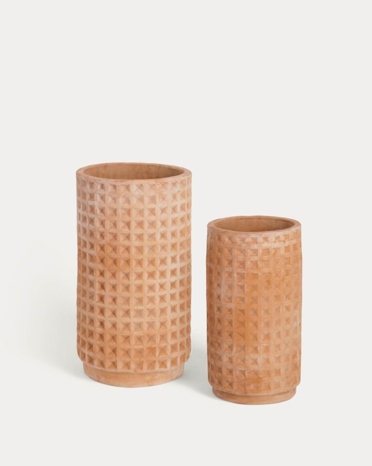 Set Celi de 2 macetas de terracota Ø 34 cm / Ø 25 cm