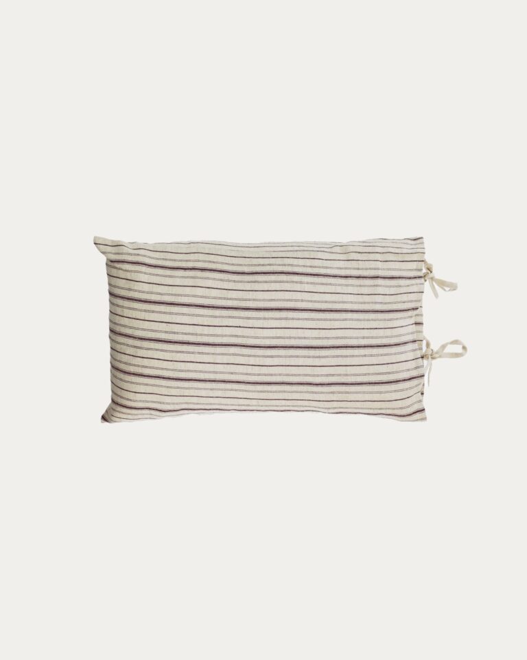Funda cojín Etna 100% algodón rayas marrón 30 x 50 cm