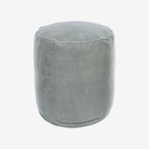 Puf redondo Brunetta de terciopelo turquesa claro Ø 40 cm
