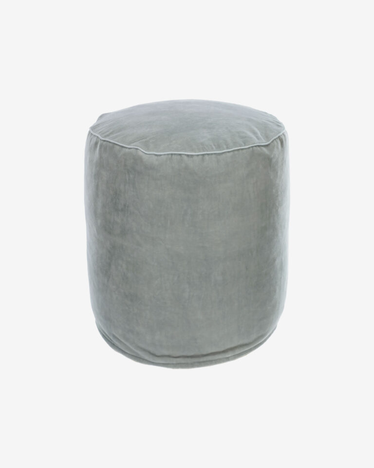 Puf redondo Brunetta de terciopelo turquesa claro Ø 40 cm