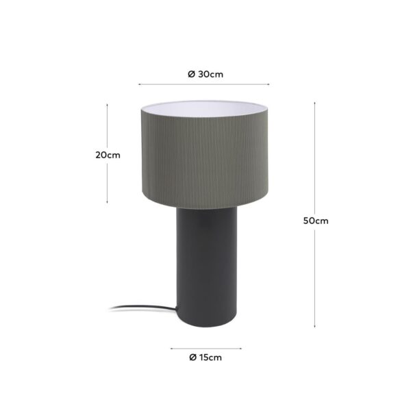 Lámpara de mesa Domicina de metal con acabado negro y gris