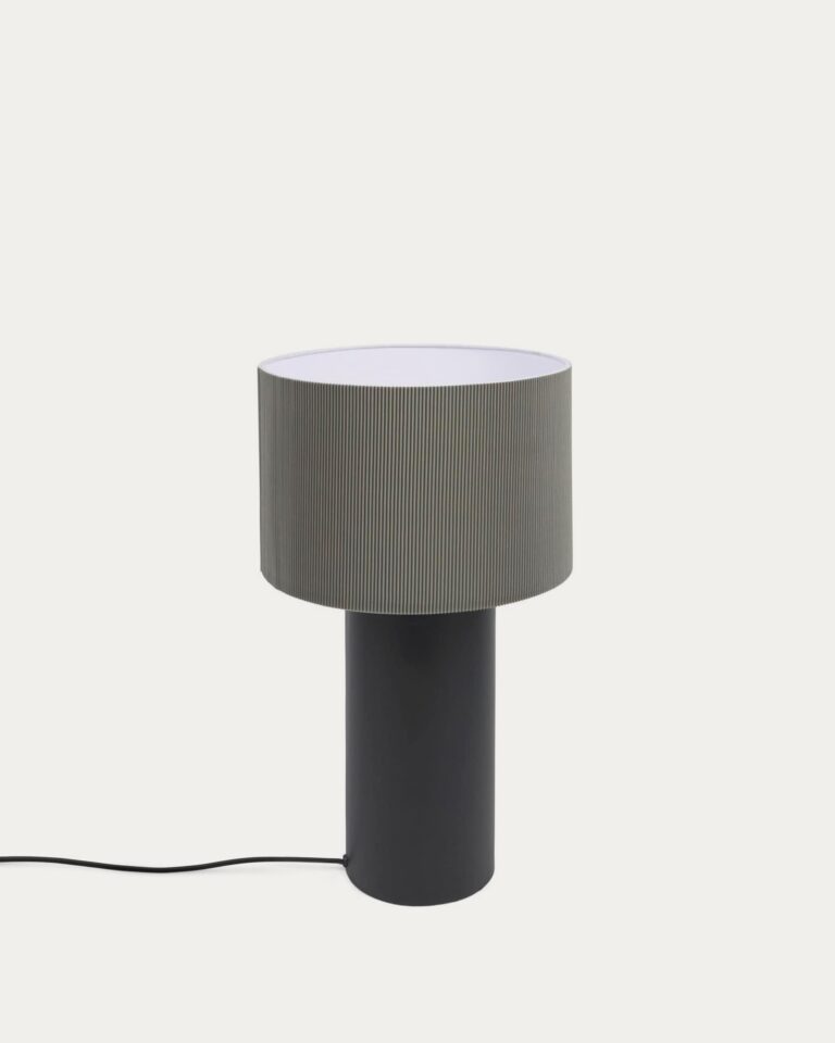 Lámpara de mesa Domicina de metal con acabado negro y gris