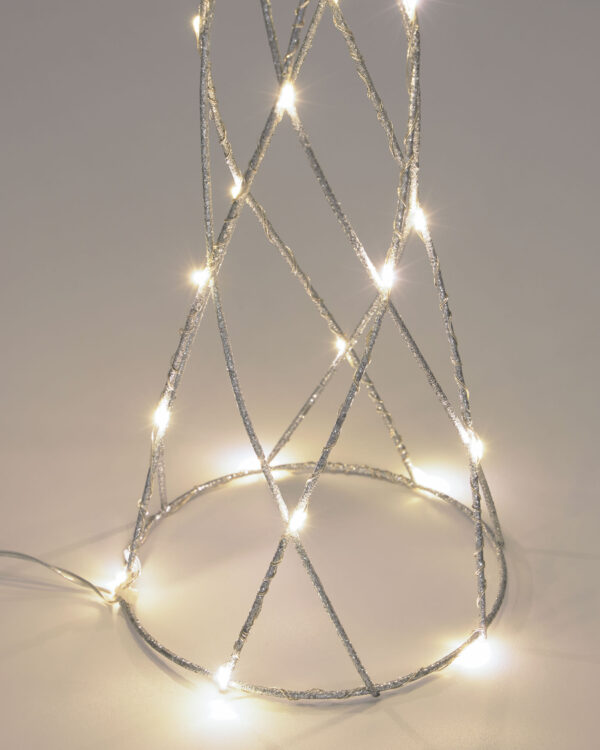 Cono árbol luminoso Shirly plateado