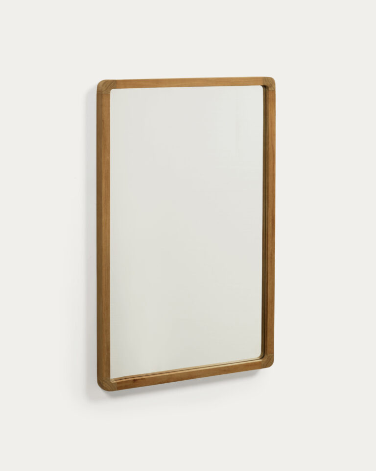 Espejo Shamel de madera maciza de teca 45 x 70 cm