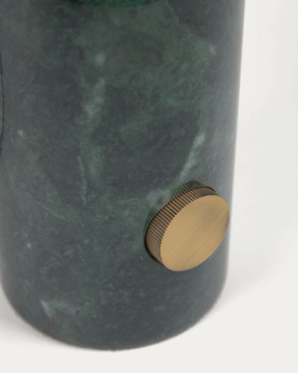 Lámpara de mesa Lonela de mármol con acabado verde