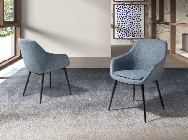 Silla tela azul grisáceo jaspeado