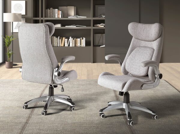 Silla oficina giratoria tela gris