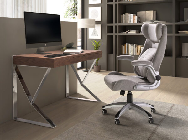 Silla oficina giratoria tela gris