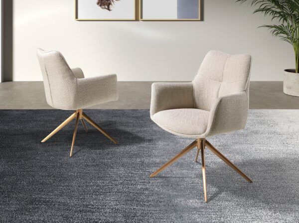 Silla giratoria tela crema