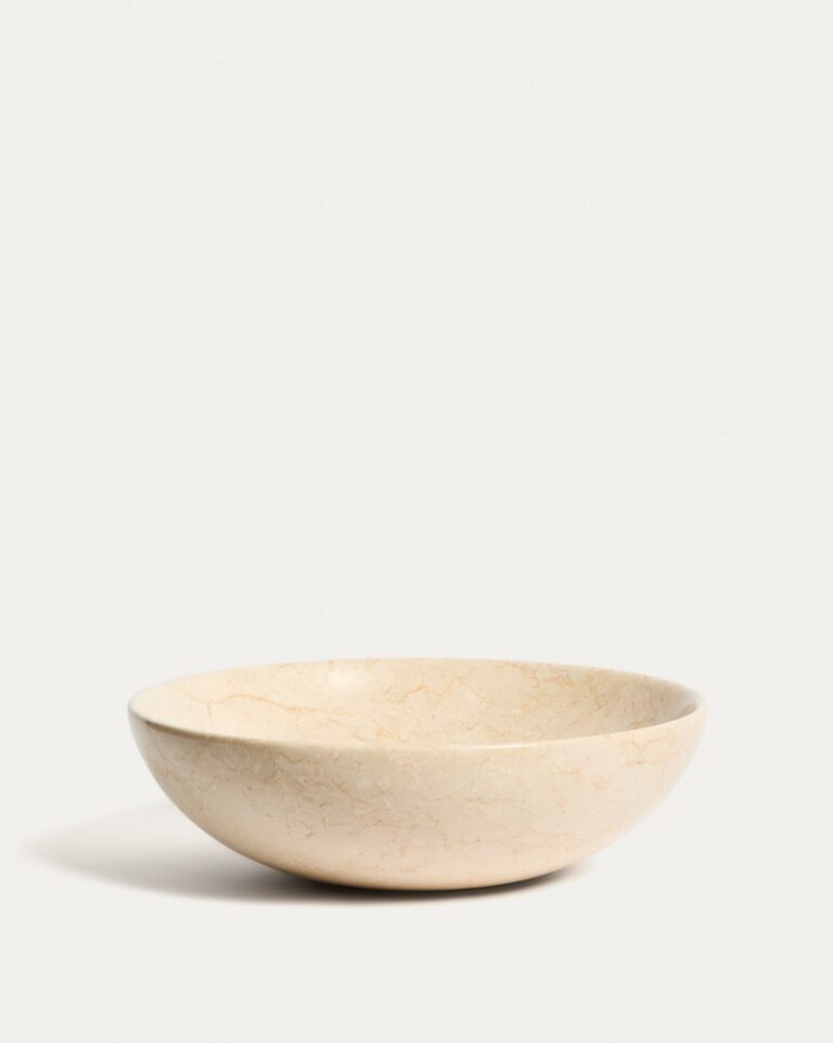 Lavabo encimera Darnen de mármol beige Ø 40 cm