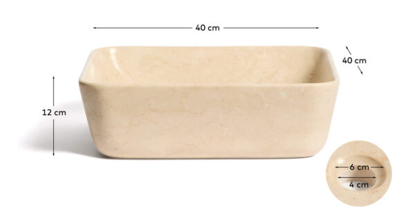 Lavabo encimera Darnen de mármol beige 40 x 40 cm