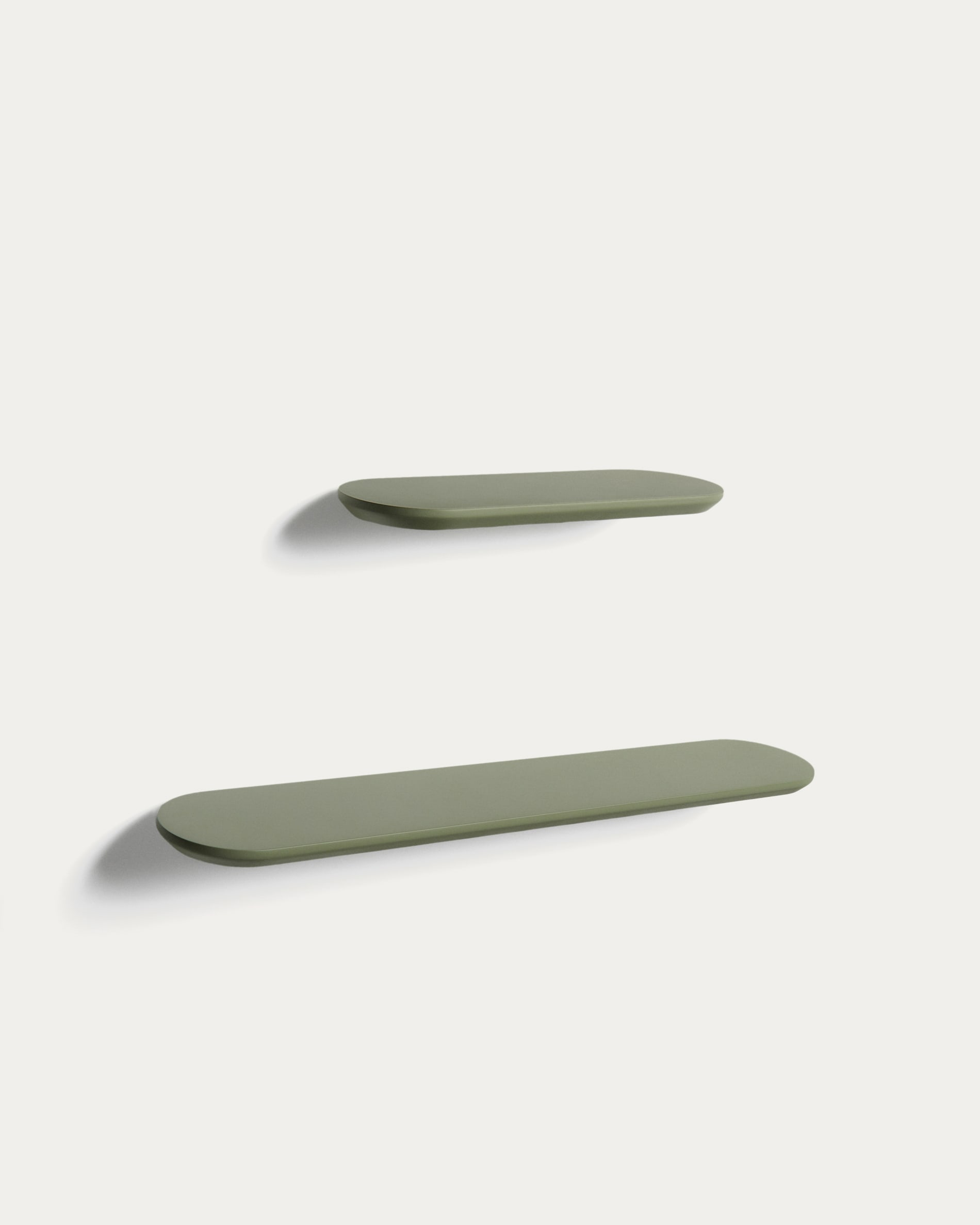 Set Arely de 2 estantes de MDF con acabado lacado verde 35 cm / 55 cm