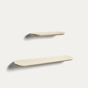 Set Arely de 2 estantes de MDF con acabado lacado beige 35 cm / 55 cm