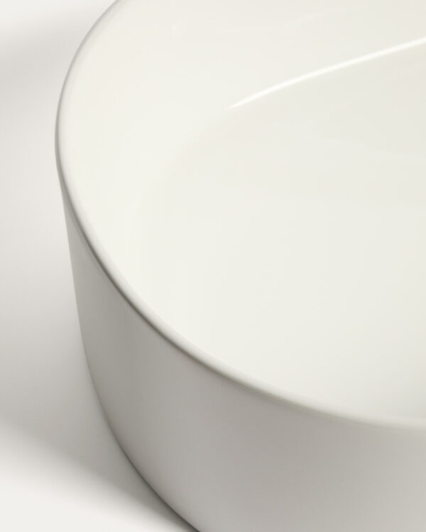 Lavabo encimera Ovara de cerámica blanco esmaltado 50 x 31 cm