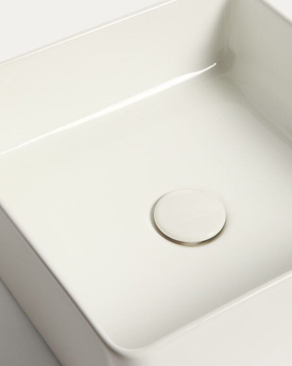Lavabo encimera Ovara de cerámica blanco esmaltado 36,5 x 36,5 cm