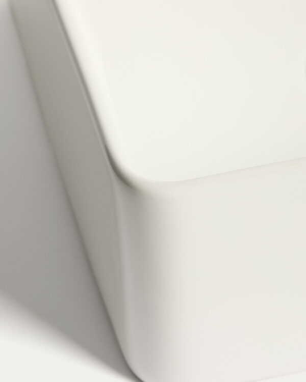 Lavabo encimera Ovara de cerámica blanco esmaltado 36,5 x 36,5 cm