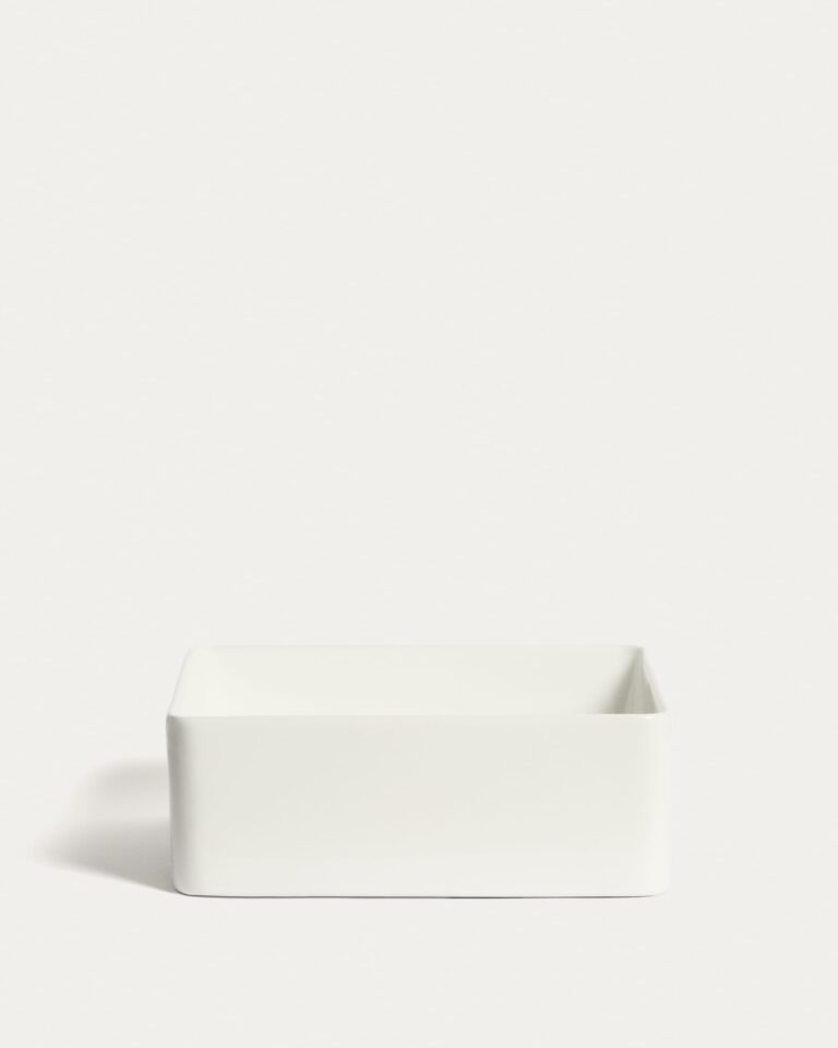 Lavabo encimera Ovara de cerámica blanco esmaltado 36,5 x 36,5 cm