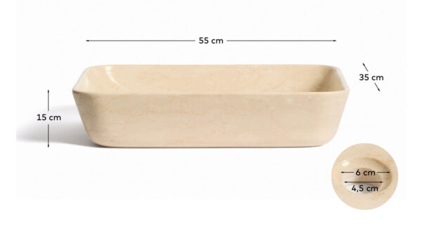 Lavabo encimera Darnen de mármol beige 55 x 35 cm