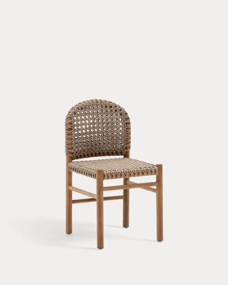 Silla de exterior Tavira de madera maciza de teca