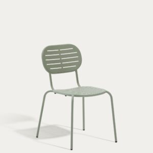 Silla apilable de exterior Brai de acero galvanizado turquesa