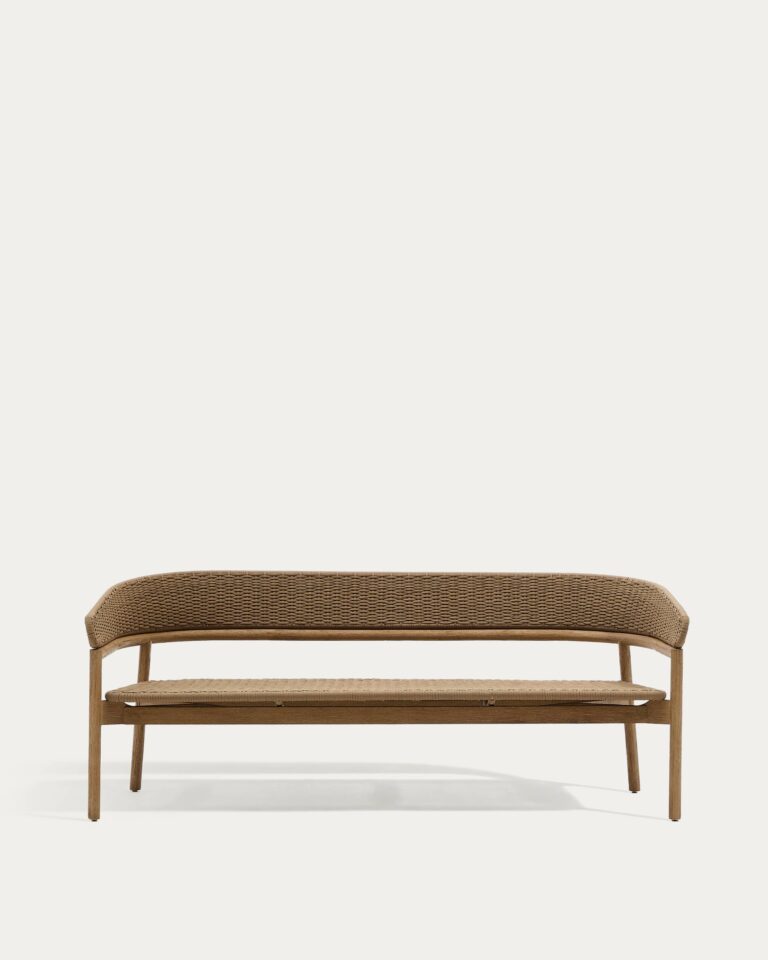 Sofá Arinella 3 plazas de madera maciza de acacia acabado tono natural y cuerda beige FSC