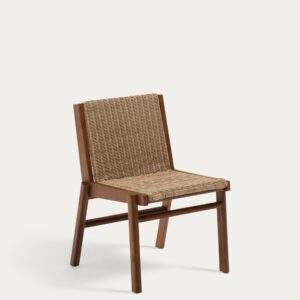 Silla Itani de madera maciza de acacia y ratán sintético FSC 100%